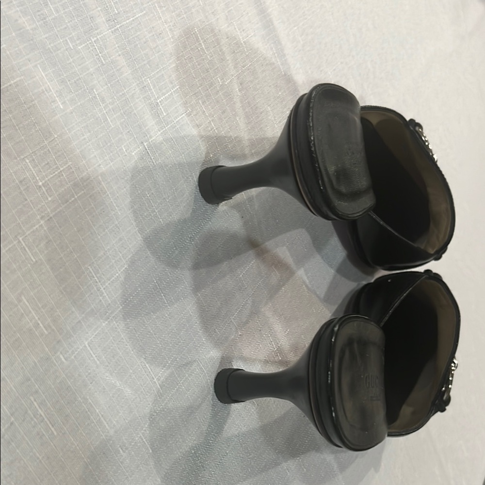 Gucci Black Leather Horsebit Mules - Picture 7 of 8